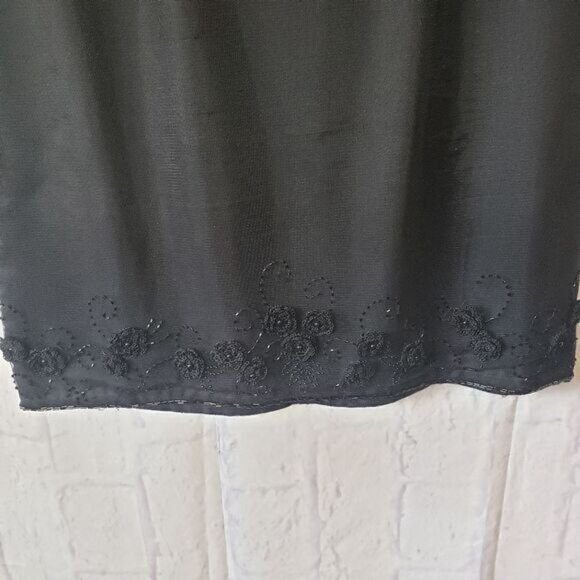 ABS BY ALLEN SCHWARTZ Beaded Floral Sleeveless Cocktail Dress - Picture 3 of 12